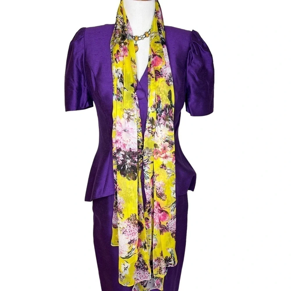 Cejon Women’s Yellow Floral Print Lightweight Oversized Spring Summer Scarf Wrap